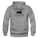 Boys Whatever, Cats Forever - Black - Gildan Heavy Blend Adult Hoodie - graphite heather