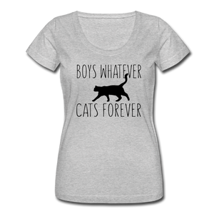 Boys Whatever, Cats Forever - Black - Women's Scoop Neck T-Shirt - heather gray