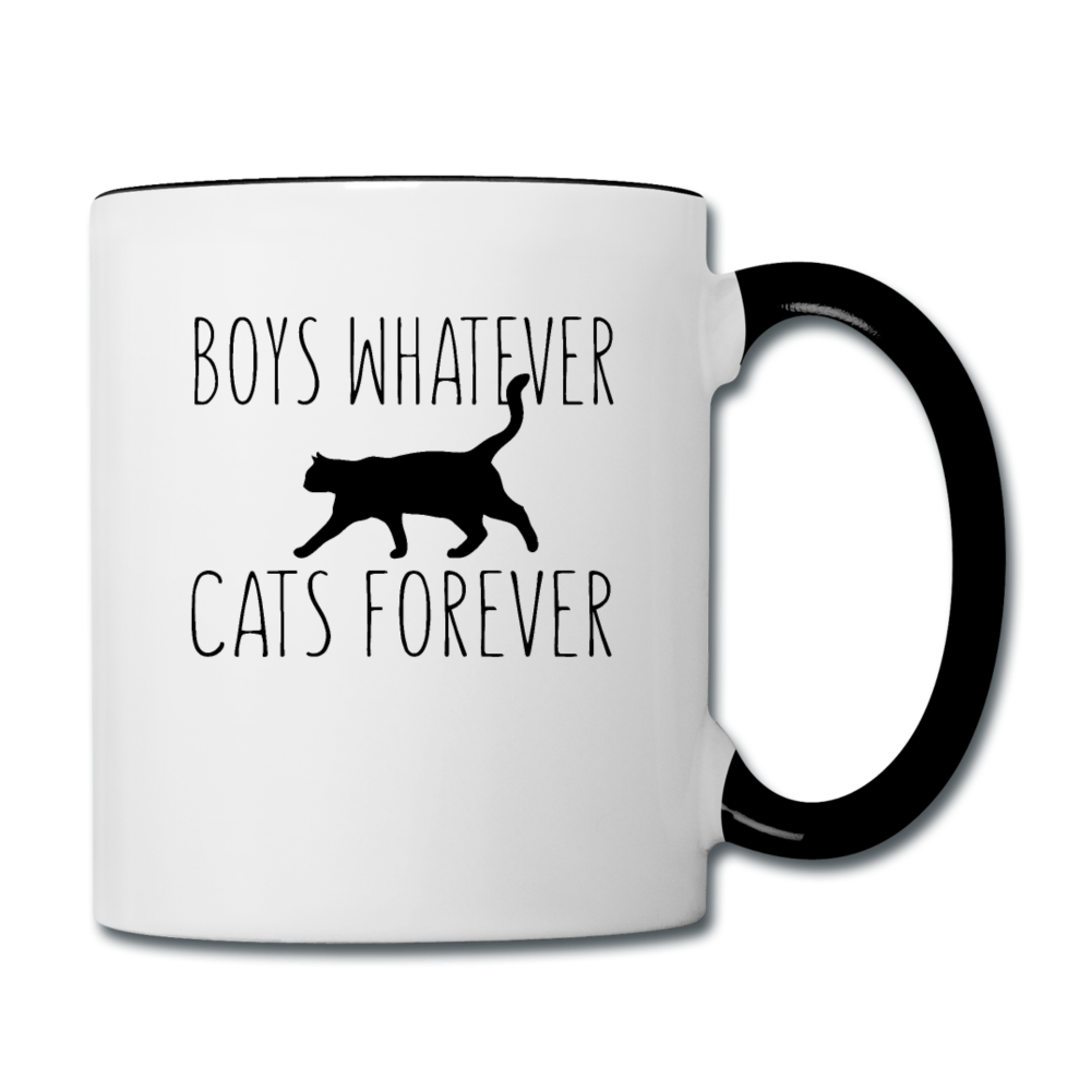 Boys Whatever, Cats Forever - Black - Contrast Coffee Mug - white/black