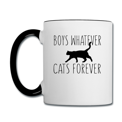 Boys Whatever, Cats Forever - Black - Contrast Coffee Mug - white/black