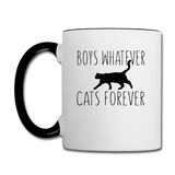 Boys Whatever, Cats Forever - Black - Contrast Coffee Mug - white/black