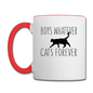 Boys Whatever, Cats Forever - Black - Contrast Coffee Mug - white/red