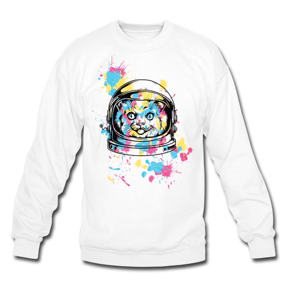 Cat Astronaut - Crewneck Sweatshirt - white