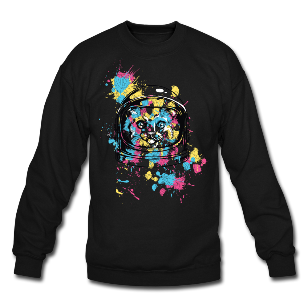 Cat Astronaut - Crewneck Sweatshirt - black