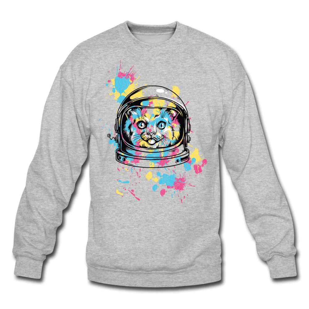 Cat Astronaut - Crewneck Sweatshirt - heather gray