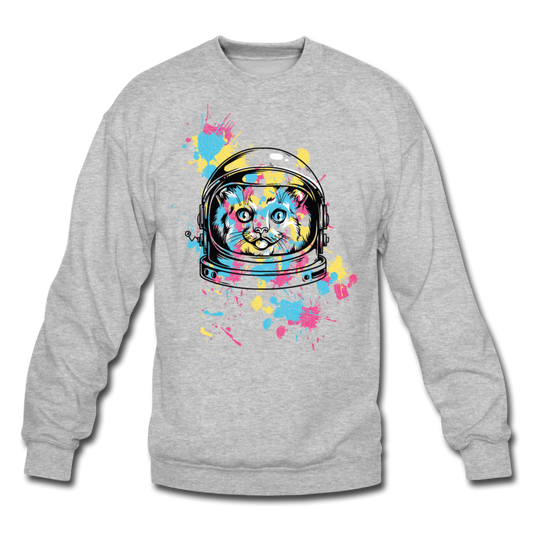 Cat Astronaut - Crewneck Sweatshirt - heather gray