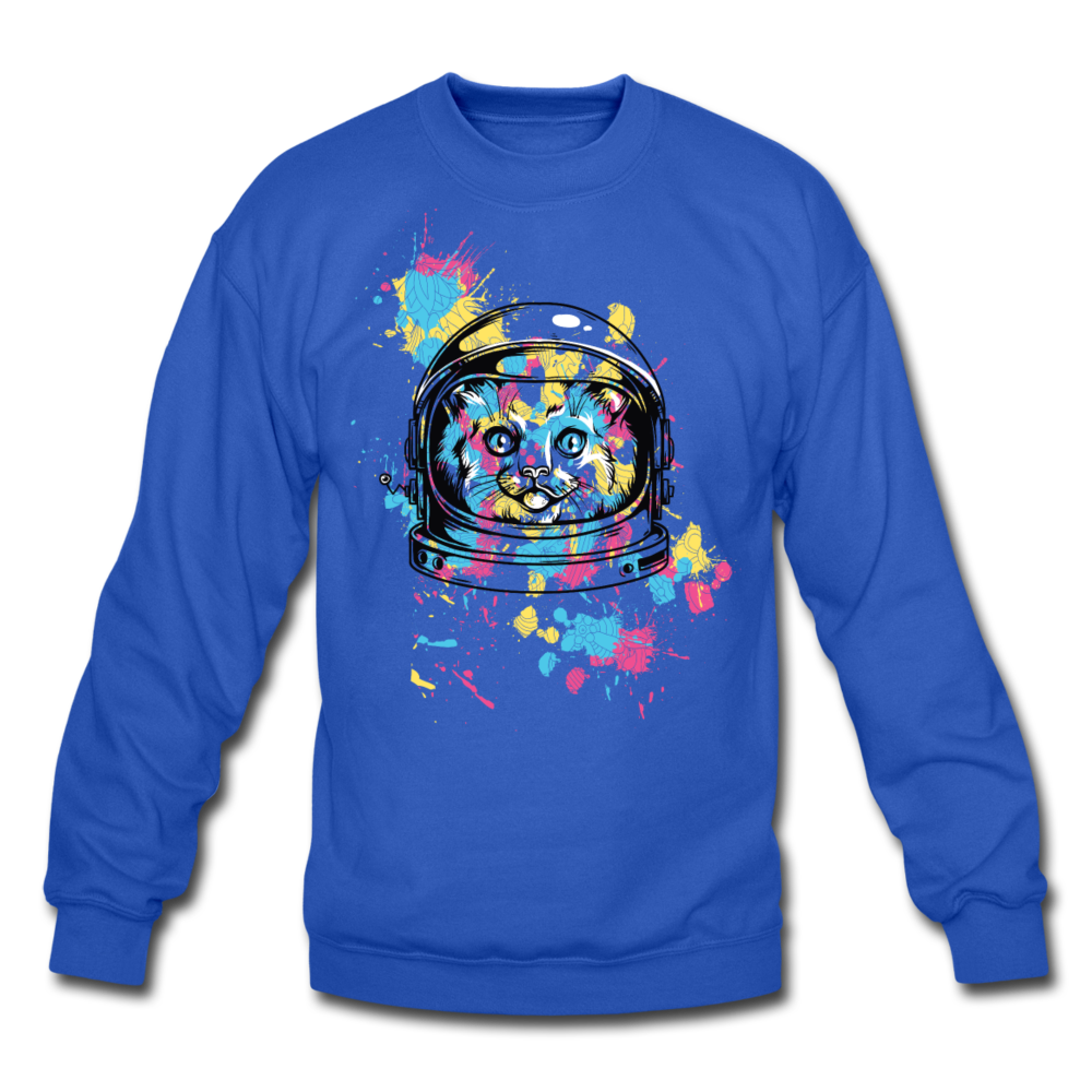 Cat Astronaut - Crewneck Sweatshirt - royal blue