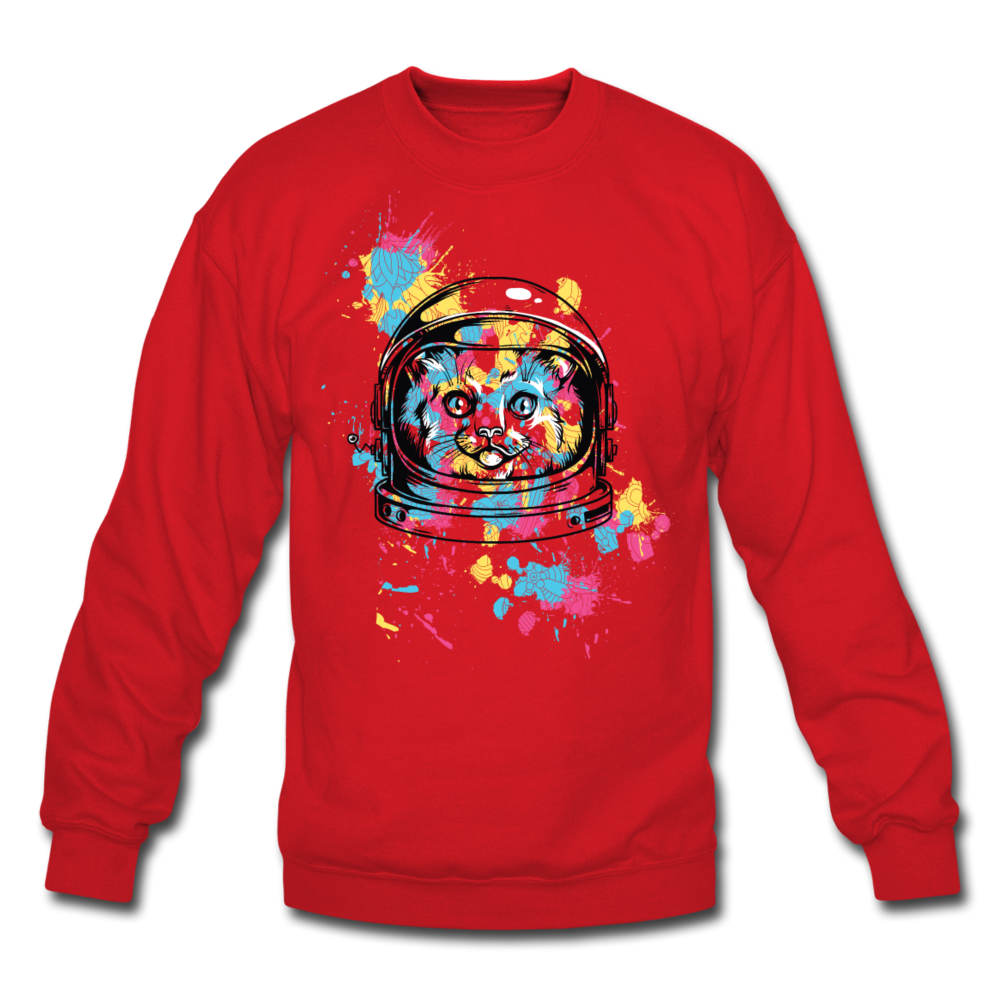 Cat Astronaut - Crewneck Sweatshirt - red