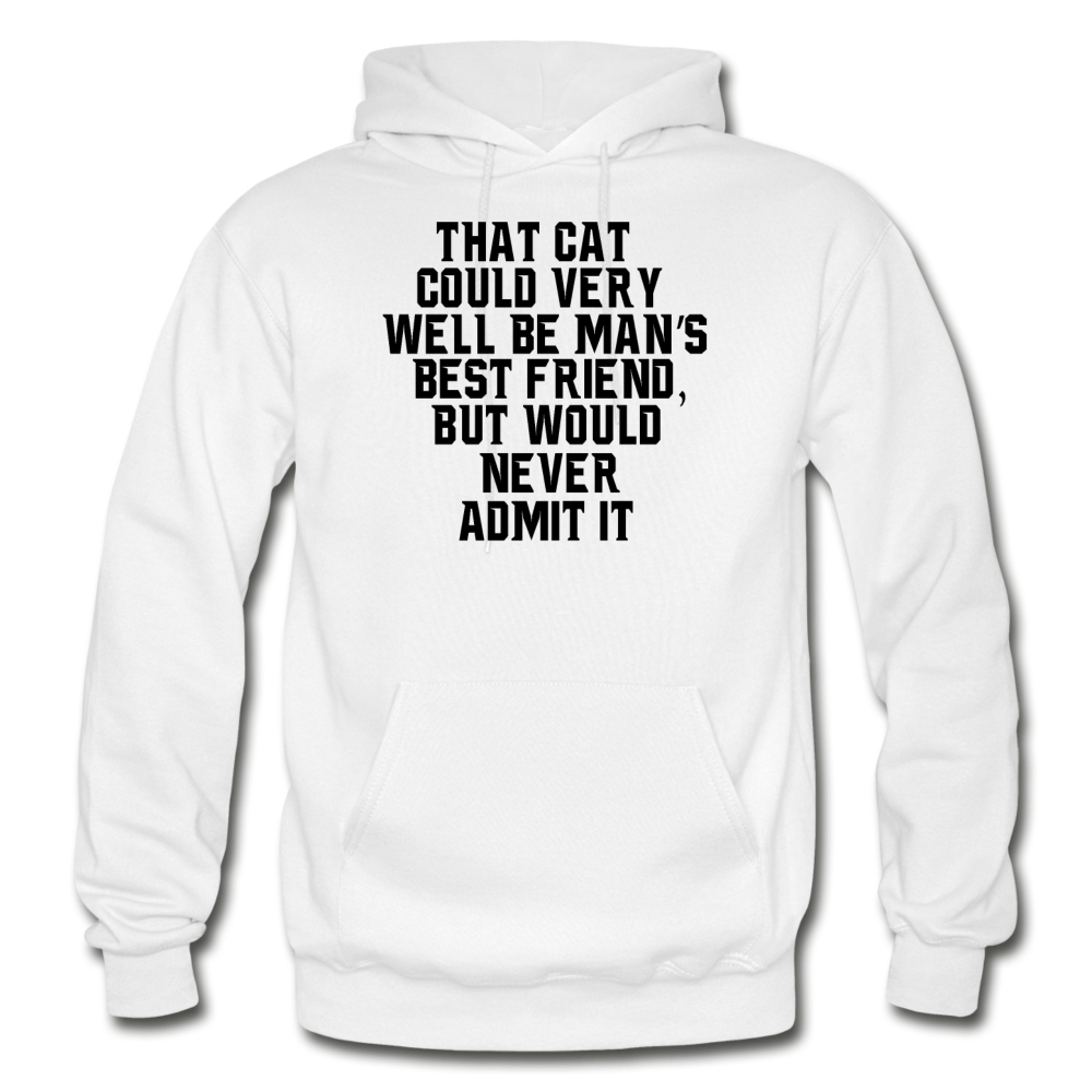 Cat - Best Friend - Black - Gildan Heavy Blend Adult Hoodie - white