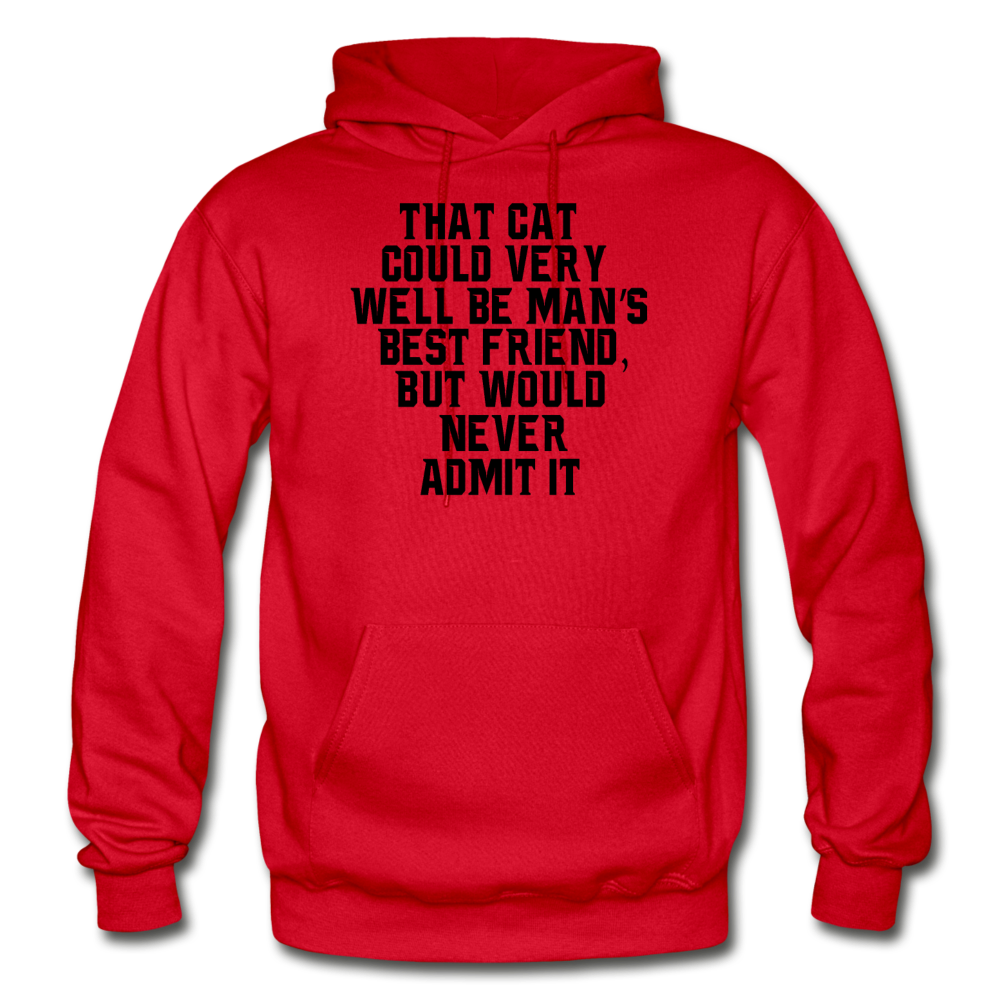 Cat - Best Friend - Black - Gildan Heavy Blend Adult Hoodie - red