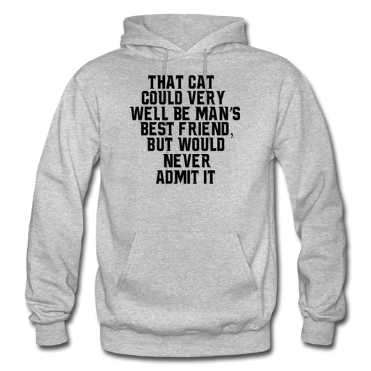 Cat - Best Friend - Black - Gildan Heavy Blend Adult Hoodie - heather gray