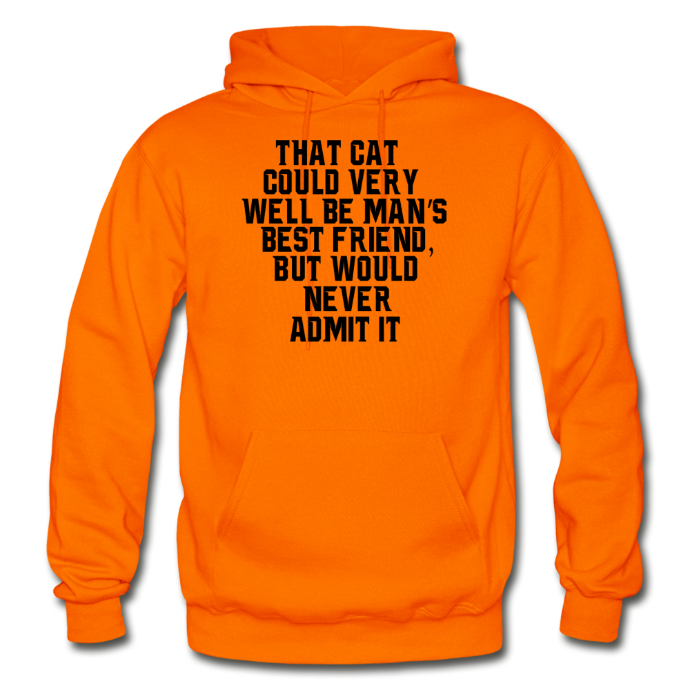 Cat - Best Friend - Black - Gildan Heavy Blend Adult Hoodie - orange