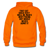Cat - Best Friend - Black - Gildan Heavy Blend Adult Hoodie - orange