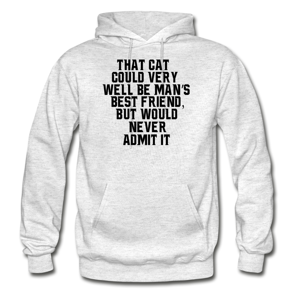 Cat - Best Friend - Black - Gildan Heavy Blend Adult Hoodie - light heather gray