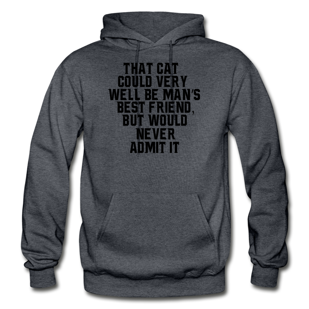 Cat - Best Friend - Black - Gildan Heavy Blend Adult Hoodie - charcoal gray