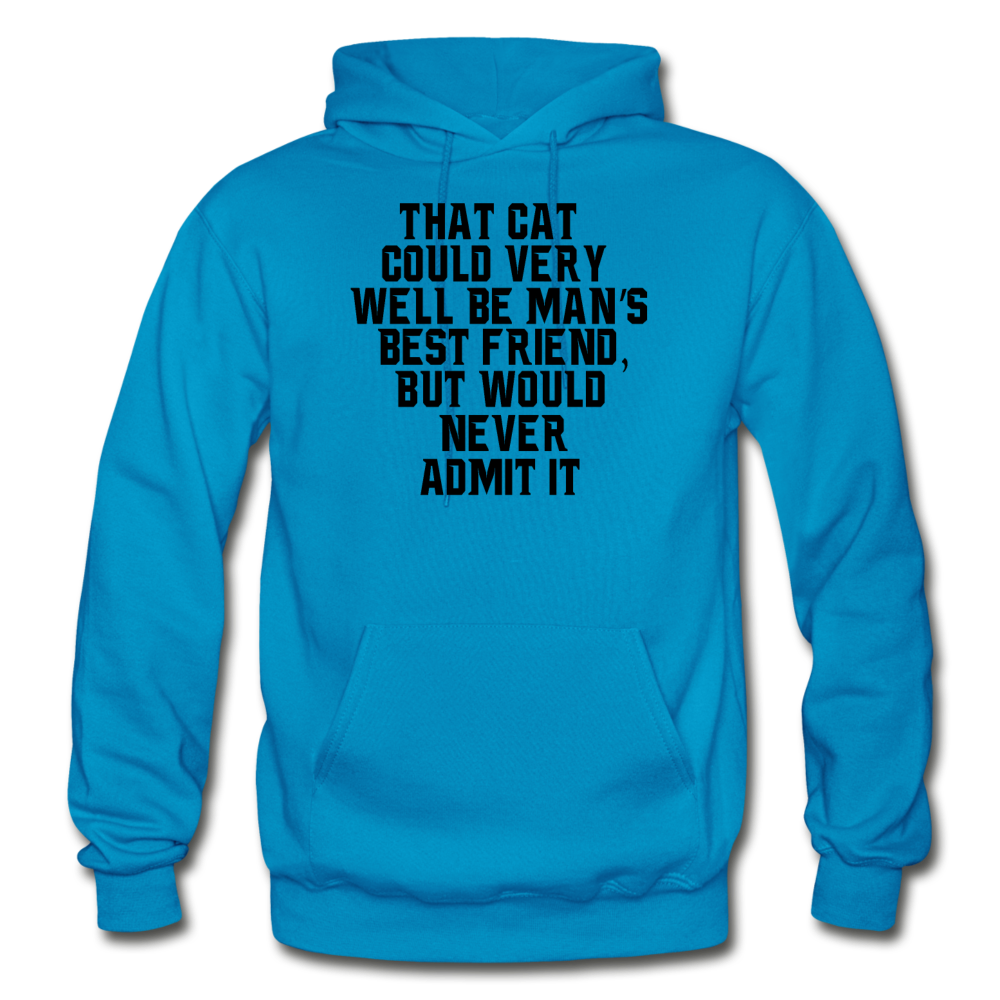 Cat - Best Friend - Black - Gildan Heavy Blend Adult Hoodie - turquoise