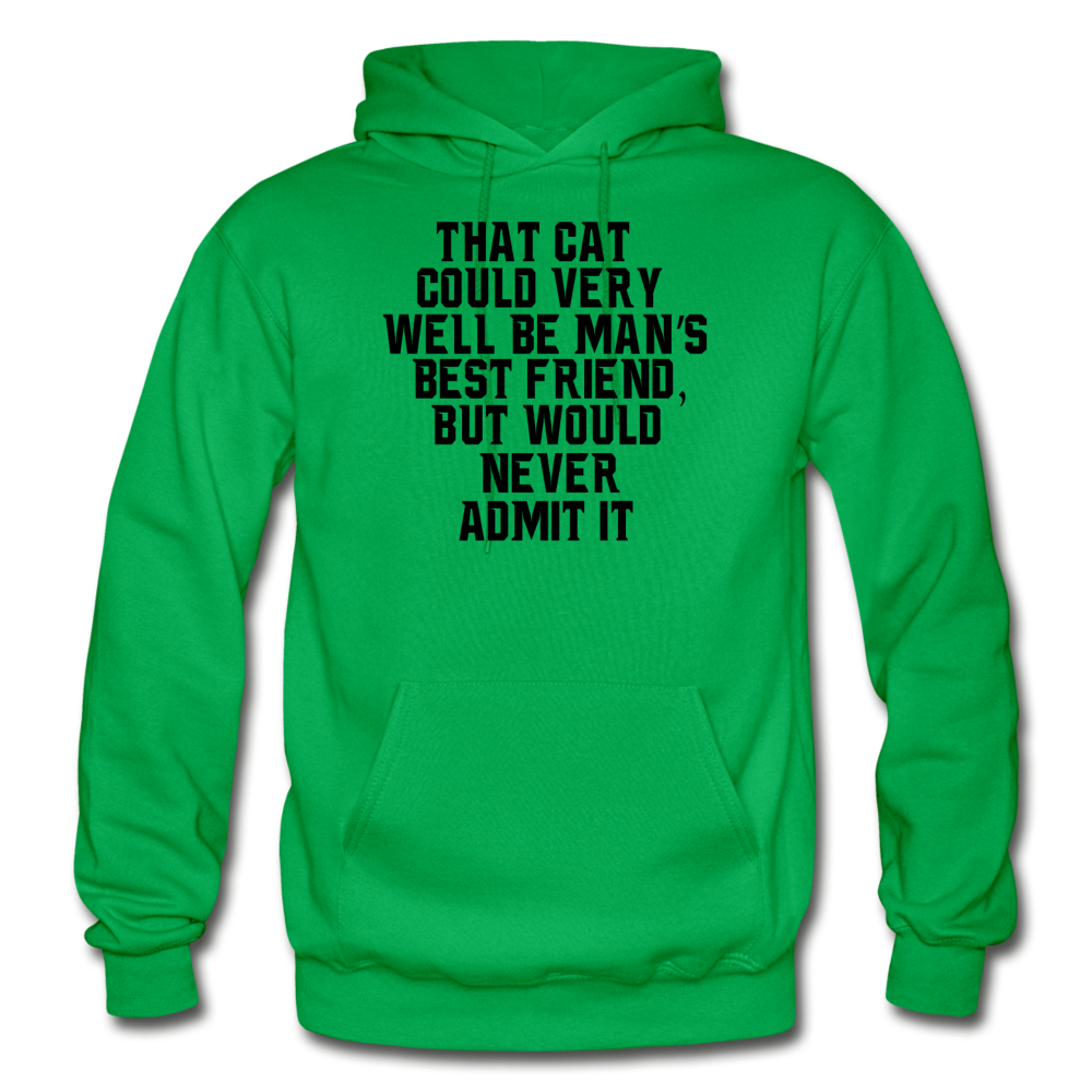 Cat - Best Friend - Black - Gildan Heavy Blend Adult Hoodie - kelly green