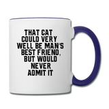 Cat - Best Friend - Black - Contrast Coffee Mug - white/cobalt blue