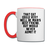 Cat - Best Friend - Black - Contrast Coffee Mug - white/red