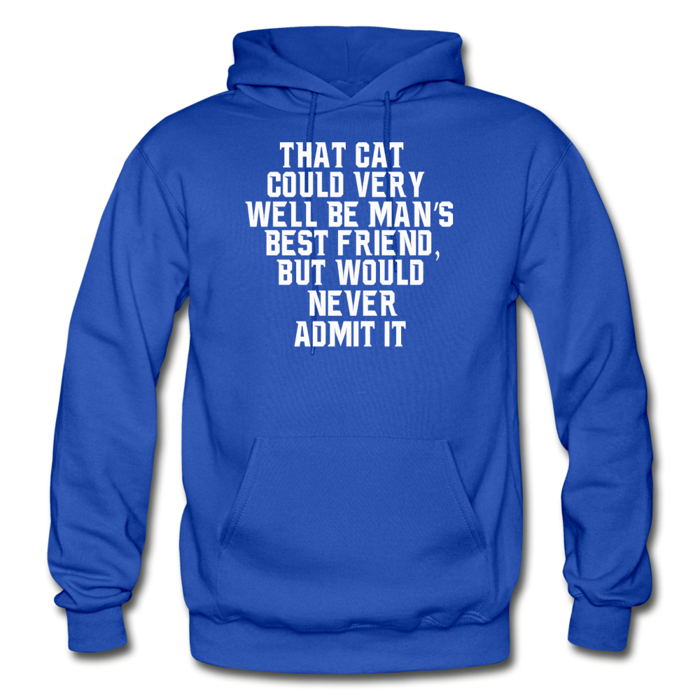 Cat - Best Friend - White - Gildan Heavy Blend Adult Hoodie - royal blue