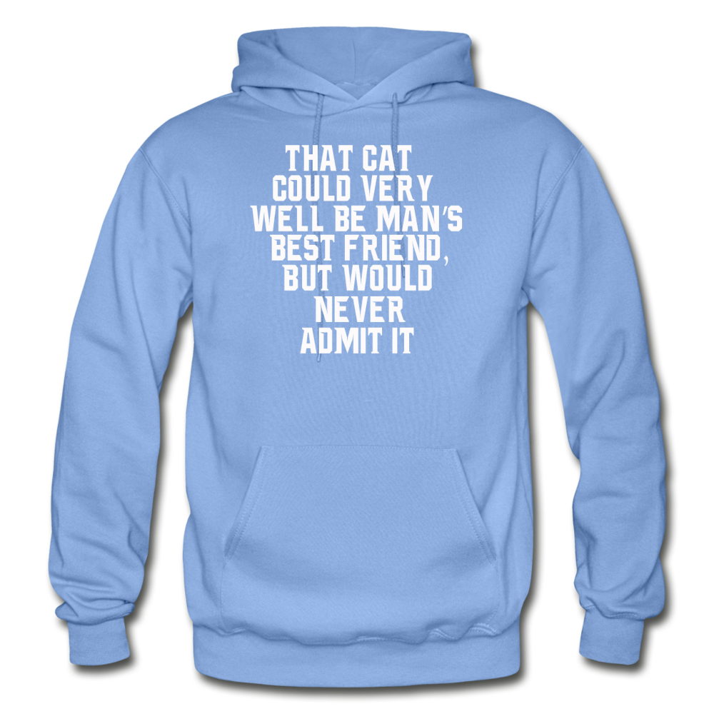 Cat - Best Friend - White - Gildan Heavy Blend Adult Hoodie - carolina blue