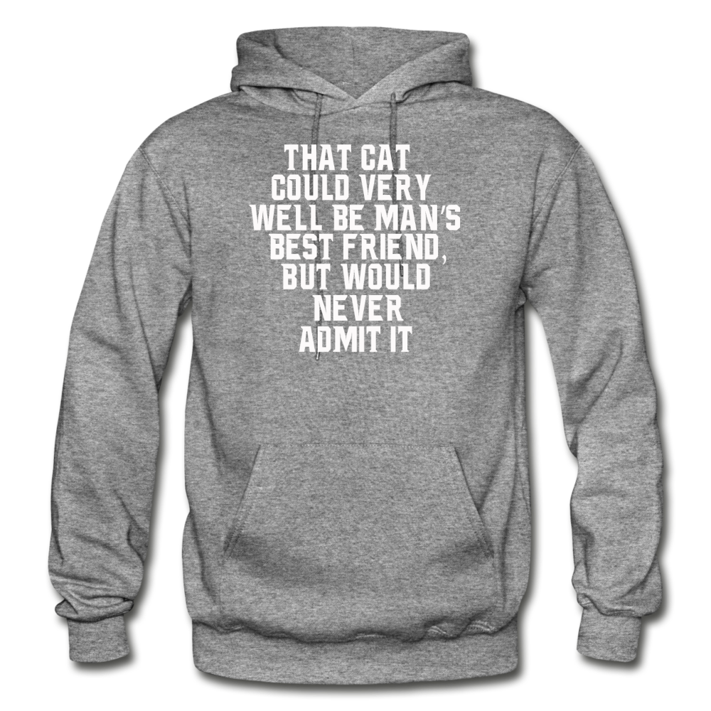 Cat - Best Friend - White - Gildan Heavy Blend Adult Hoodie - graphite heather