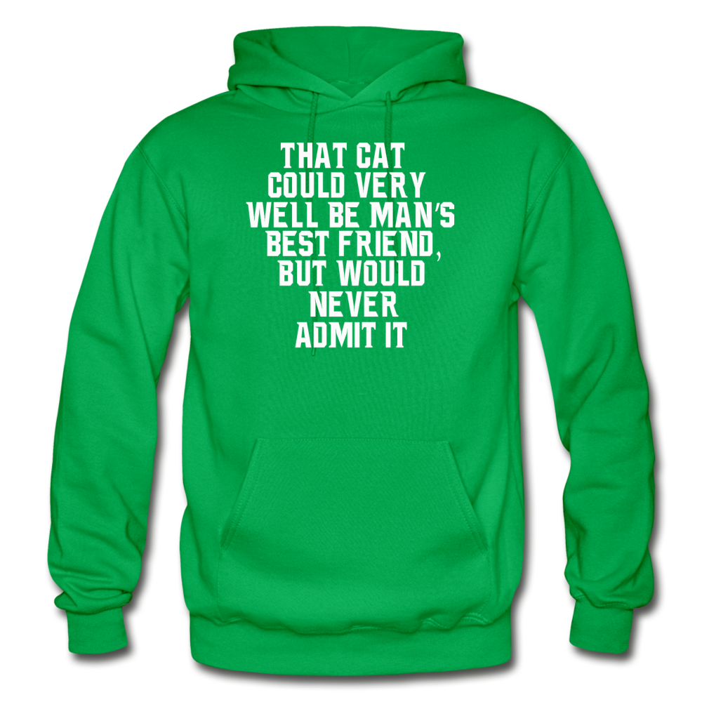 Cat - Best Friend - White - Gildan Heavy Blend Adult Hoodie - kelly green