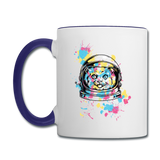 Cat Astronaut - Contrast Coffee Mug - white/cobalt blue