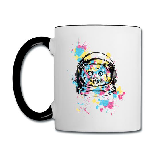 Cat Astronaut - Contrast Coffee Mug - white/black