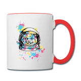 Cat Astronaut - Contrast Coffee Mug - white/red