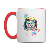 Cat Astronaut - Contrast Coffee Mug - white/red
