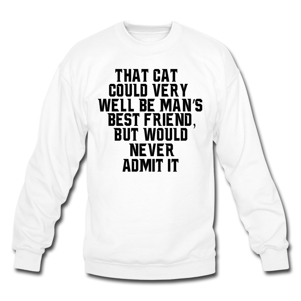 Cat - Best Friend - Black - Crewneck Sweatshirt - white