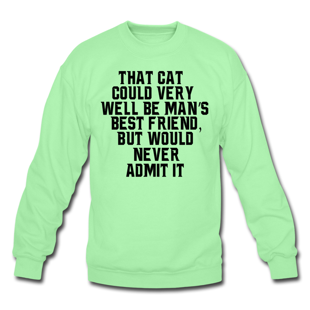 Cat - Best Friend - Black - Crewneck Sweatshirt - lime