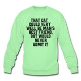 Cat - Best Friend - Black - Crewneck Sweatshirt - lime