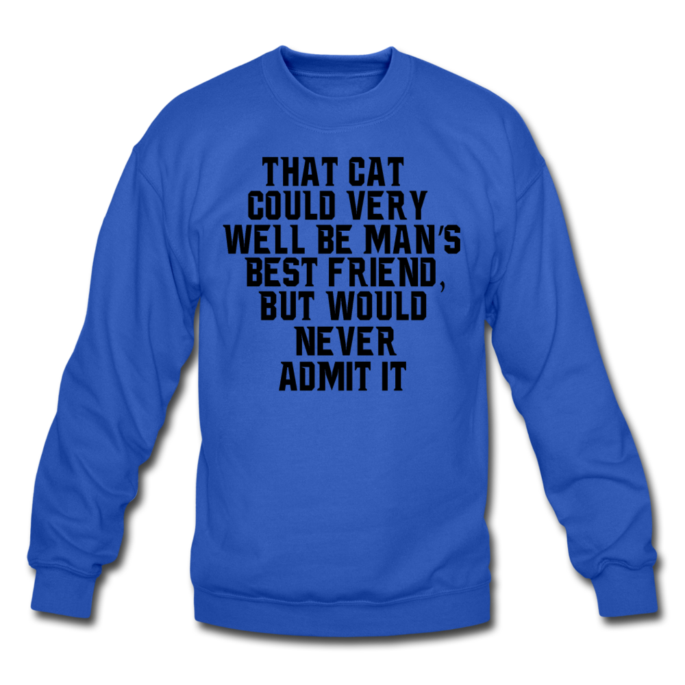 Cat - Best Friend - Black - Crewneck Sweatshirt - royal blue