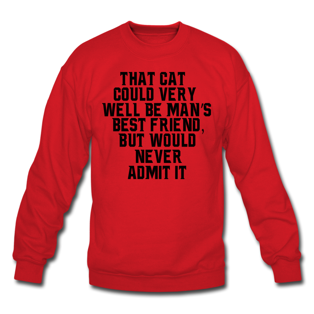 Cat - Best Friend - Black - Crewneck Sweatshirt - red