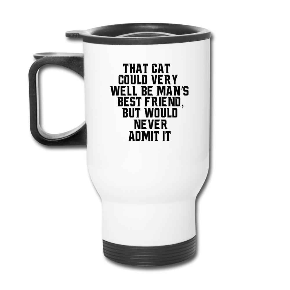 Cat - Best Friend - Black - Travel Mug - white