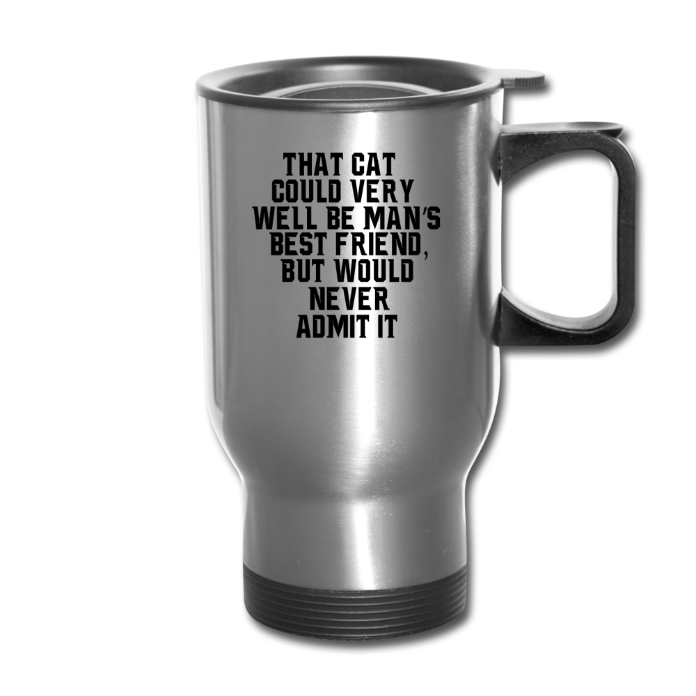 Cat - Best Friend - Black - Travel Mug - silver