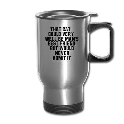 Cat - Best Friend - Black - Travel Mug - silver