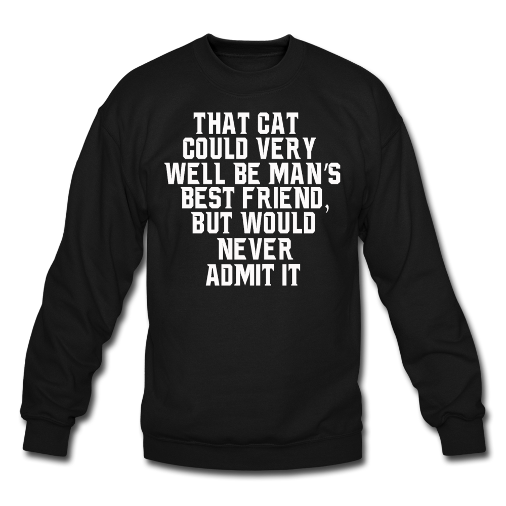 Cat - Best Friend - White - Crewneck Sweatshirt - black