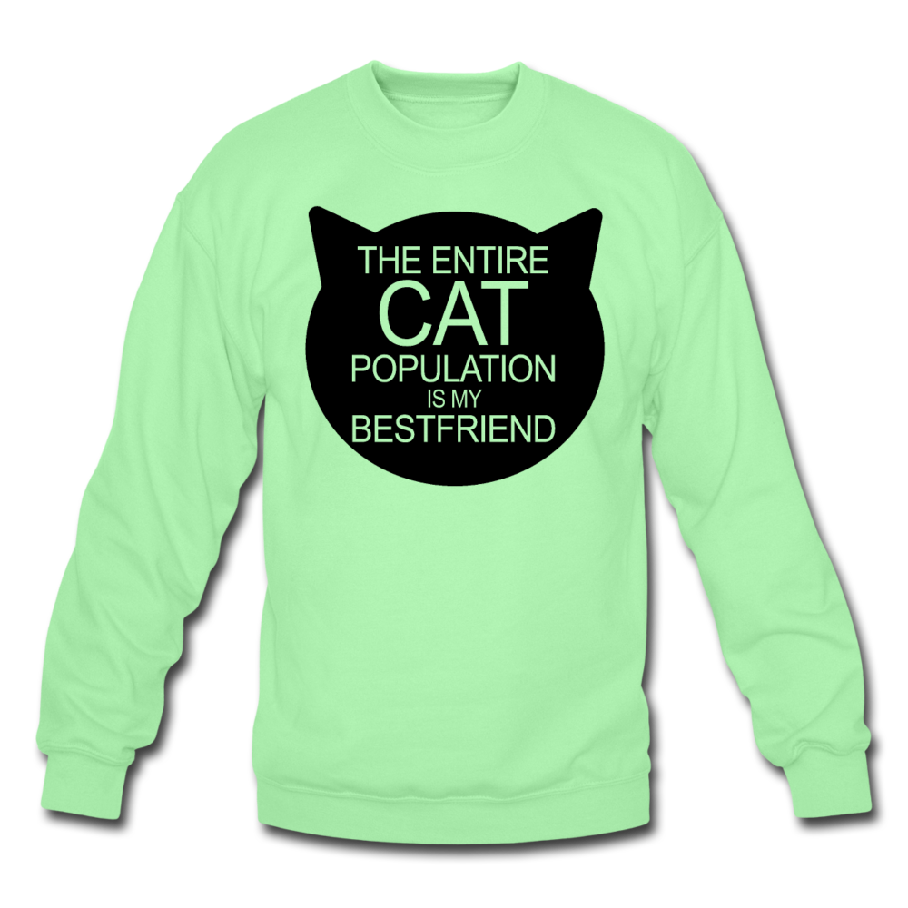 Cats - My Best Friends - Black - Crewneck Sweatshirt - lime