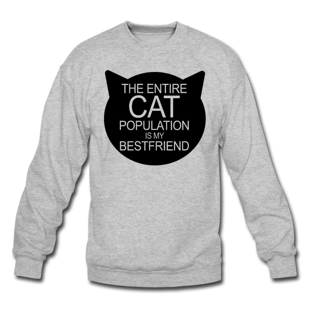 Cats - My Best Friends - Black - Crewneck Sweatshirt - heather gray