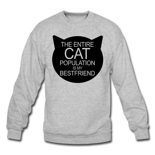 Cats - My Best Friends - Black - Crewneck Sweatshirt - heather gray