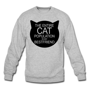 Cats - My Best Friends - Black - Crewneck Sweatshirt - heather gray