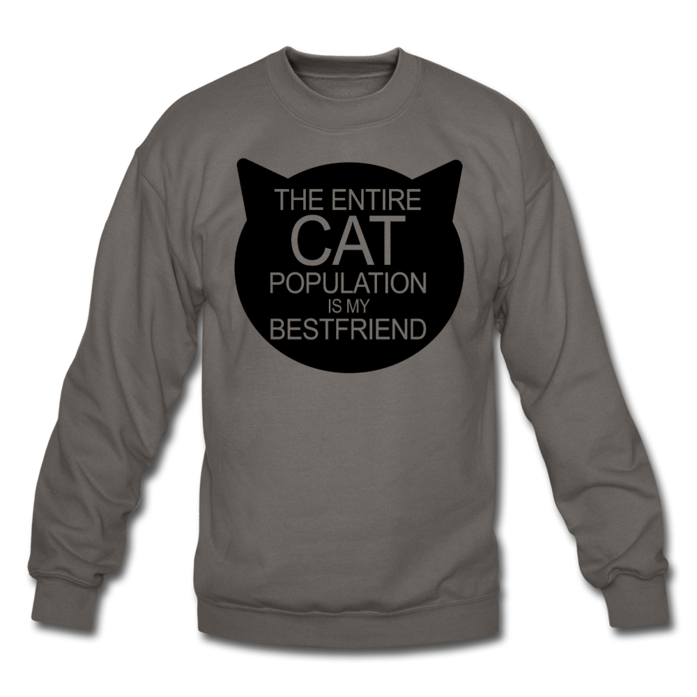 Cats - My Best Friends - Black - Crewneck Sweatshirt - asphalt gray