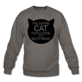 Cats - My Best Friends - Black - Crewneck Sweatshirt - asphalt gray