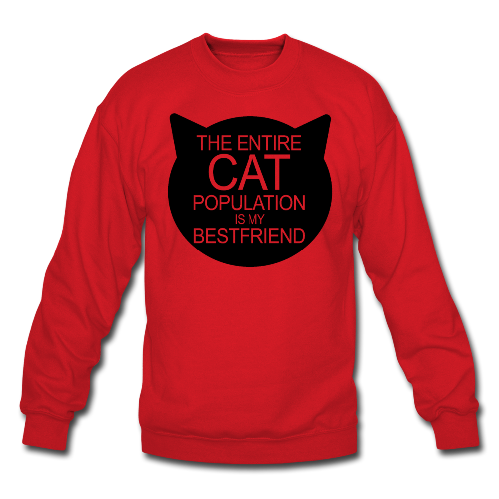 Cats - My Best Friends - Black - Crewneck Sweatshirt - red