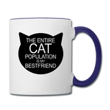 Cats - My Best Friends - Black - Contrast Coffee Mug - white/cobalt blue