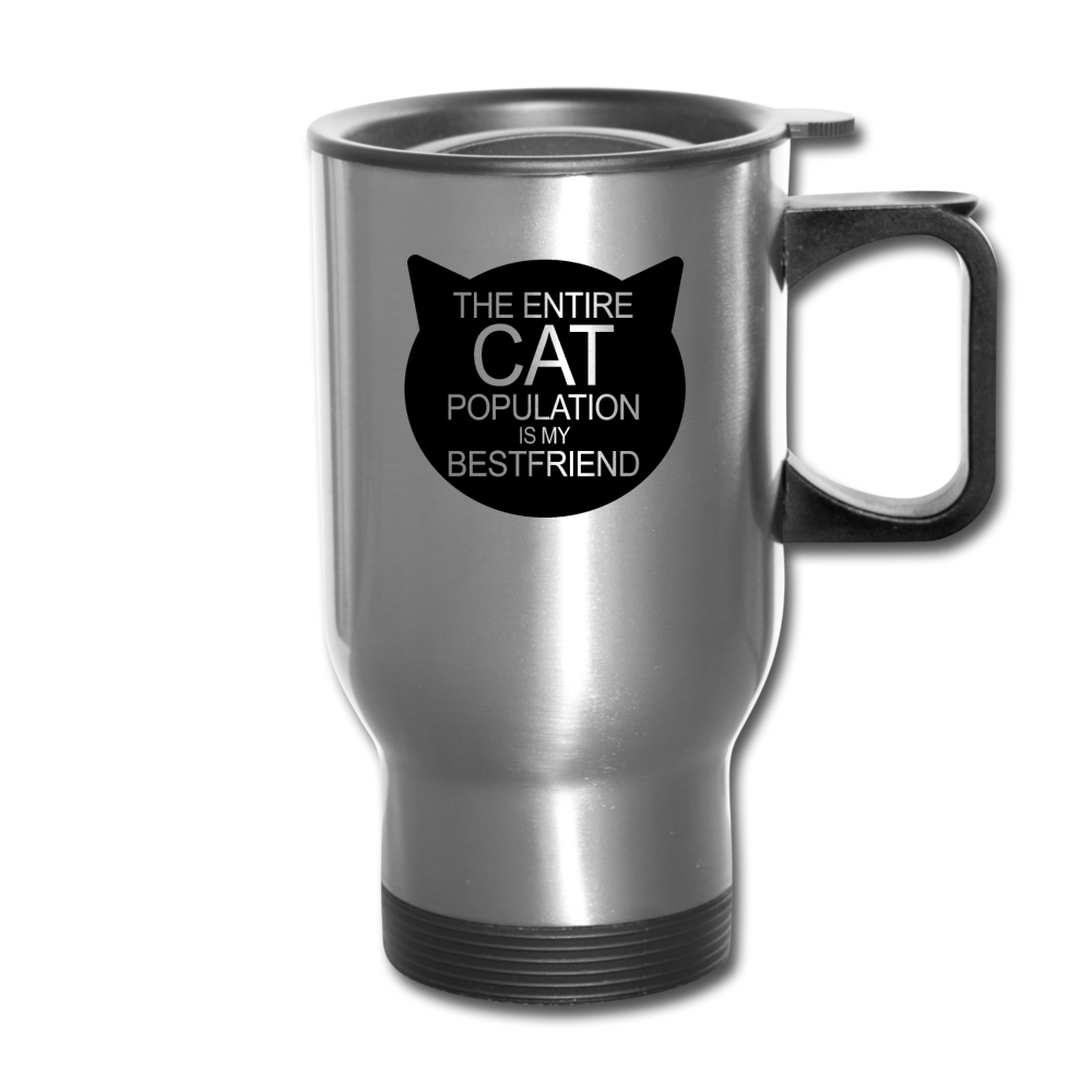 Cats - My Best Friends - Black - Travel Mug - silver