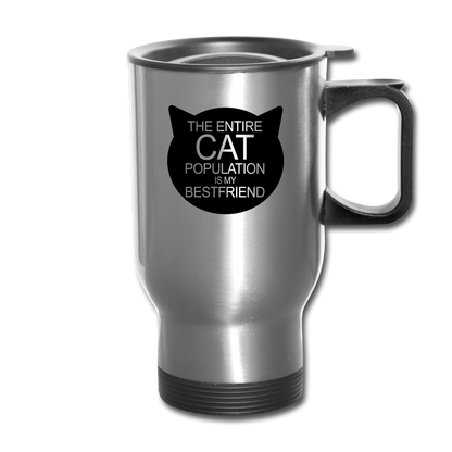 Cats - My Best Friends - Black - Travel Mug - silver